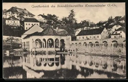 AK Kremsmünster /O. Oe., Guntherteich des Benediktinerstiftes