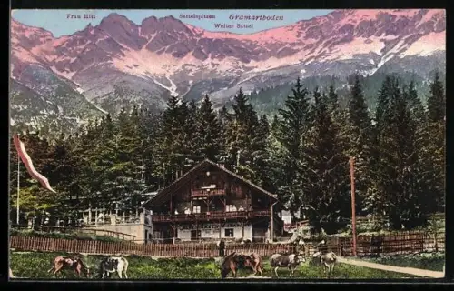 AK Innsbruck am Gramartboden, Alpengasthof Frau Hitt