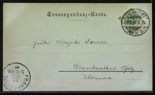 Mondschein-AK Graz, Platz mit Denkmal