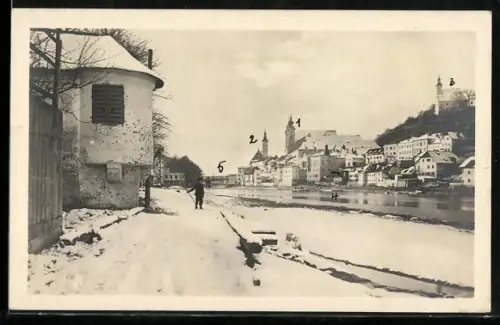AK Steyr a. Enns, Ortsansicht im Winter