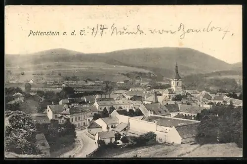 AK Pottenstein a. d. T., Panorama mit Kirche