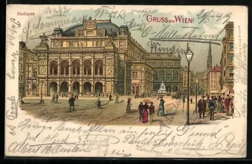 Lithographie Wien, Partie an der Hofoper