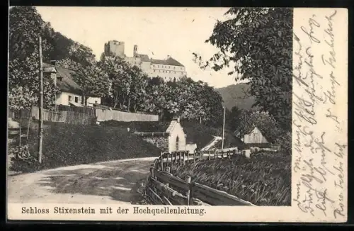 AK Ternitz /N.-Oe., Schloss Stixenstein mit der Hochquellenleitung
