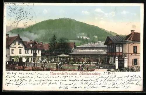 AK Mürzzuschlag, Wasserheilanstalt im Ort