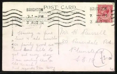 Künstler-AK Lesende Dame missversteht den Ausspruch eines Seemanns