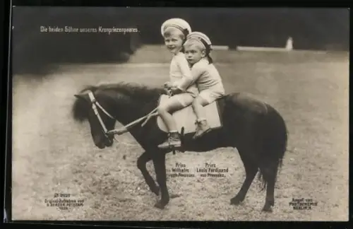 AK Prinz Wilhelm von Preussen, Prinz Louis Ferdinand auf Pony