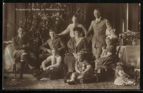 AK Kronprinz Wilhelm von Preussen und seine Familie am Weihnachtsabend