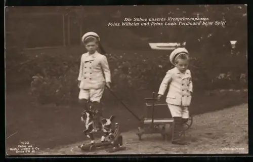 AK Prinz Wilhelm & Prinz Louis Ferdinand beim Spielen