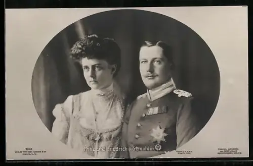 AK Prinz Eitel Friedrich von Preussen mit seiner Frau im Porträt