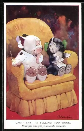 AK Hündin ist vom kleinen Bonzo überrascht, das er eine Zigarette raucht