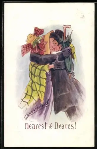 Künstler-AK Cynicus: Paar umarmt sich, Nearest & Dearest
