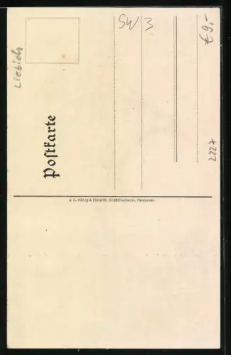 Künstler-AK Curt Liebich: Reklame für Gütermann's Nähseide, Schwarzwälder Tracht, Frau näht ein Tuch