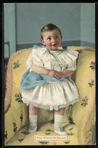 AK Prinz Wilhelm als süsser Bube im Kleidchen