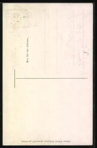 AK Münchner Kindl mit Bierkrug lehnt am Fass