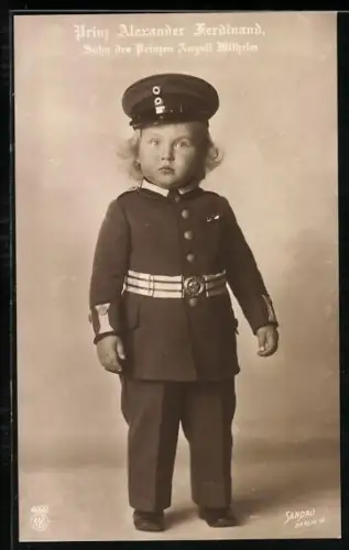 AK Prinz Alexander Ferdinand in Uniform, Sohn des Prinzen August Wilhelm von Preussen