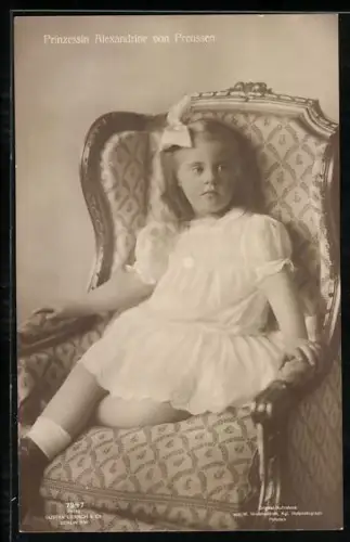 AK Prinzessin Alexandrine von Preussen im weissen Kleid