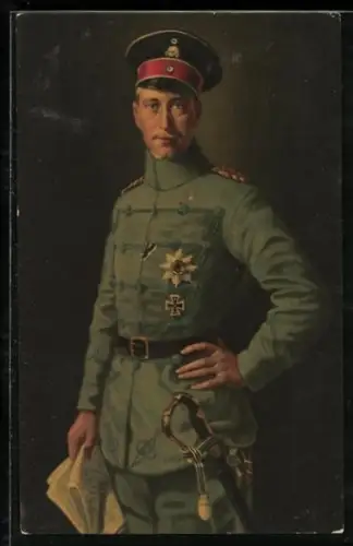 AK Kronprinz Wilhelm von Preussen in Uniform mit Schirmmütze