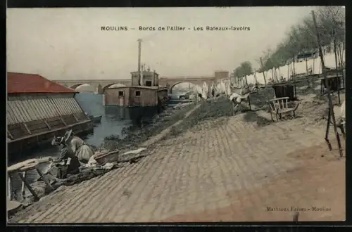 AK Moulins, Bords de l`Allier, Les Bateaux-lavoirs