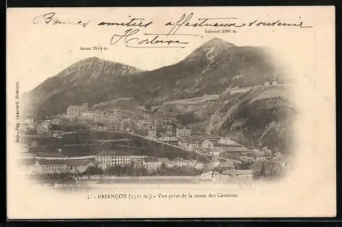 AK Briancon, Vue prise de la route des Casernes, Janus et Infernet