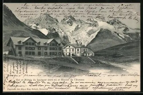 AK Lautaret, le col et les hôtels, glacier de l`homme