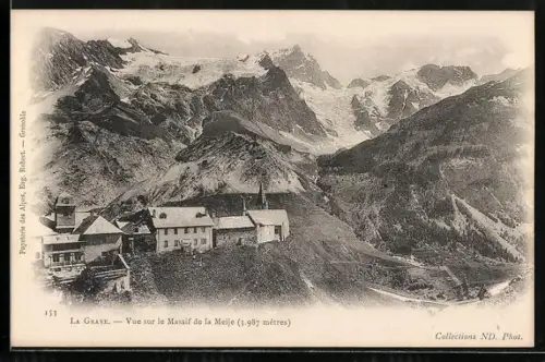 AK La Grave, Vue sur le Massif de la Meije