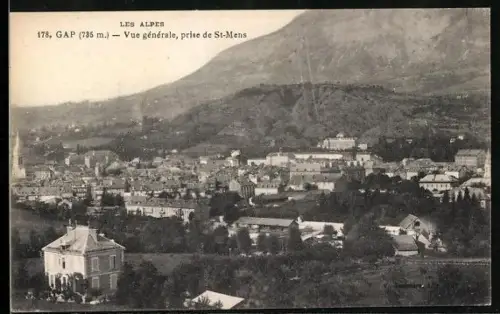 AK Gap, Les Alpes, Vue générale, prise de St-Mens