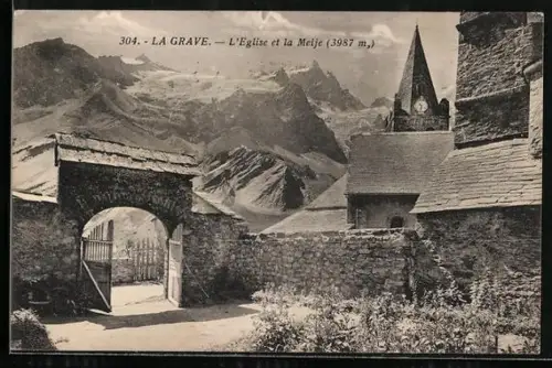 AK La Grave, L`Eglise et la Meije