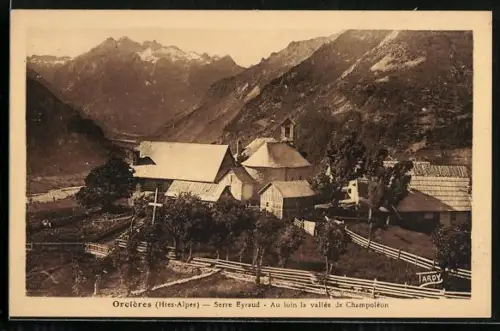 AK Orcières /Htes-Alpes, Serre Eyraud, Au loin la vallée de Champoléon