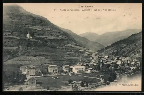 AK Abries, Vue generale mit Kirche