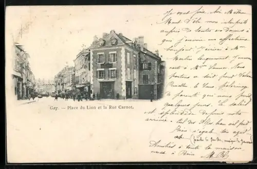 AK Gap, Place du Lion et la Rue Carnot