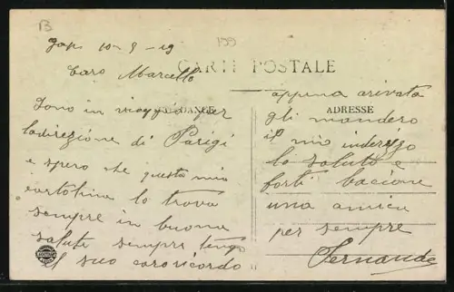 AK Gap, Strassenpartie, Denkmal, Ortspartie