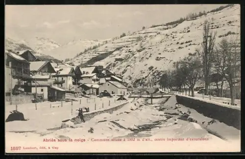 AK Abriès, Commune sous la neige