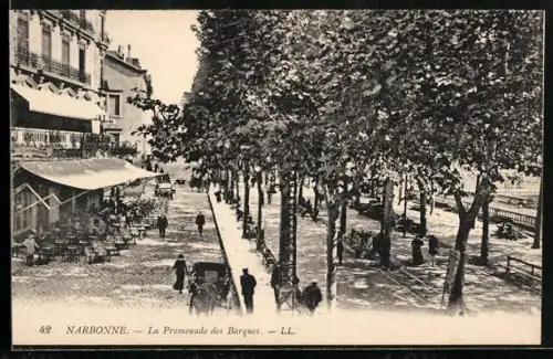 AK Narbonne, La Promenade des Barques