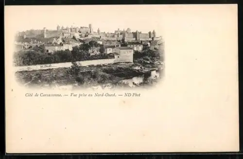 AK Carcassonne, Vue prise au Nord-Ouest