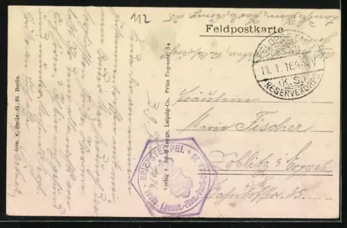 AK St. Hilaire le petit, Ortspartie mit zerstörtem Haus