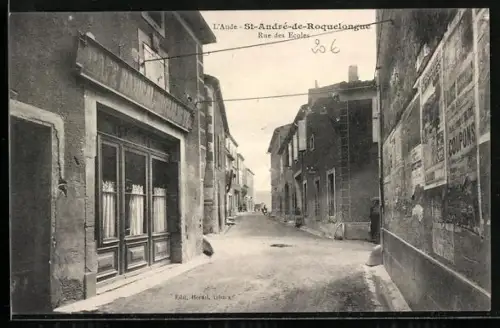 AK St-André-de-Roquelongue /Aude, Rue des Ecoles