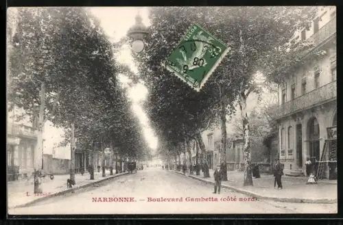 AK Narbonne, Boulevard Gambetta côté nord
