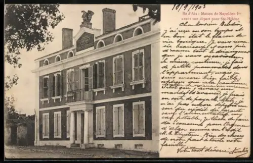 AK Île d`Aix, Maison de Napoléon Ier avant son départ pour Ste-Hélène