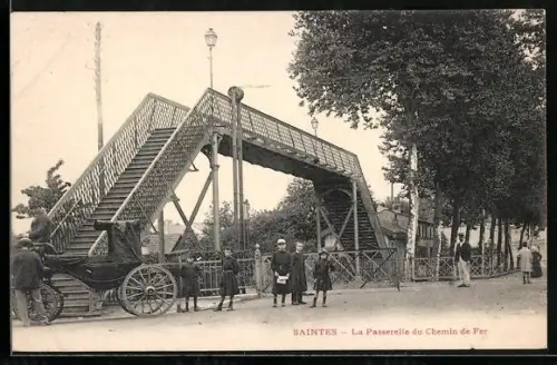 AK Saintes, La Passerelle du Chemin de Fer