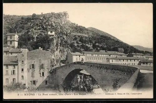 AK Nyons, Le Pont romain, côté Ouest, Les Usines