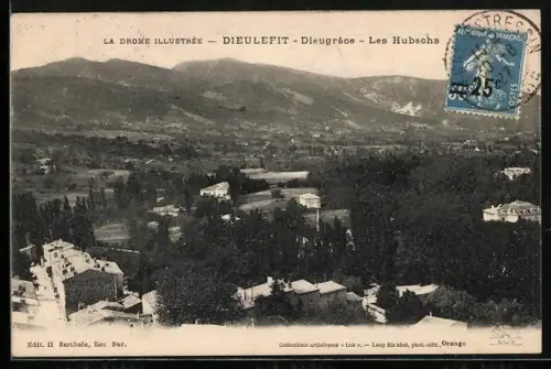 AK Dieulefit, Dieugrâce, Les Hubachs, Vue sur la vallée et les montagnes environnantes