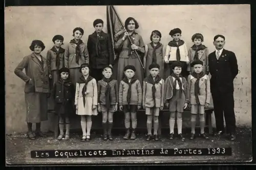 AK Portes, Les Coquelicots Enfantins de Portes 1933