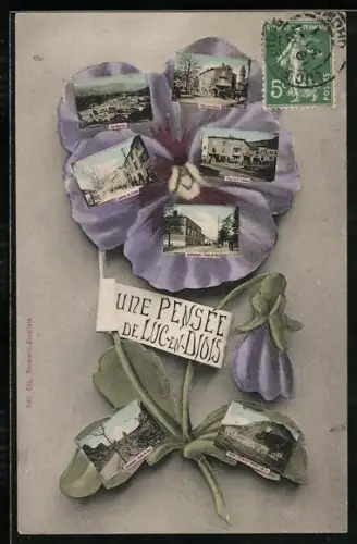 Passepartout-AK Luc-en-Diois, Multi Images, Violet