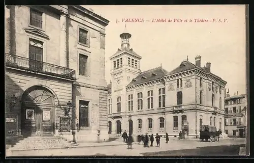 AK Valence, L`Hôtel de Ville et le Theátre
