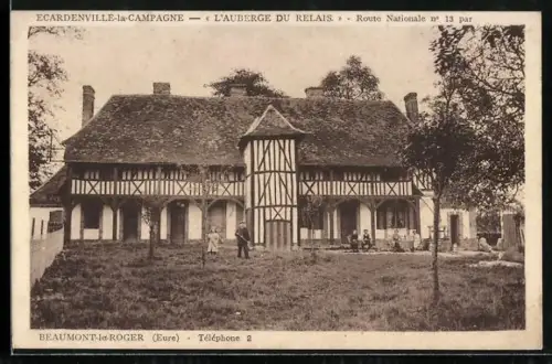 AK Beaumont-le-Roger, Ecardenville-la-Campagne-L`Auberge du Relais