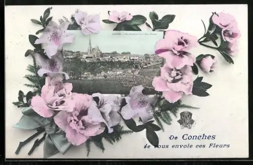 AK Conches, Vue général avec Fleurs