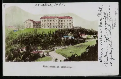 Foto-AK Fritz Gratl: Semmering, Südbahnhotel