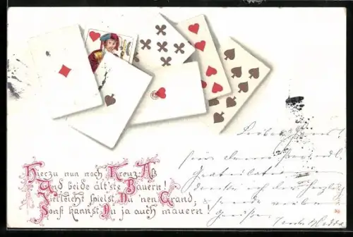 AK Spielkarten mit Tipps für Skat