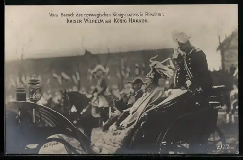 AK Potsdam, König Haakon von Norwegen und Kaiser Wilhelm