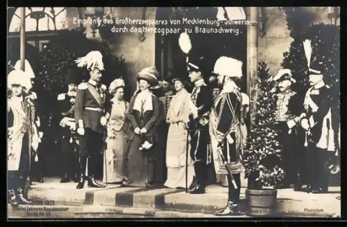 AK Empfang des Grossherzogpaares von Mecklenburg-Schwerin durch das Herzogpaar zu Braunschweig